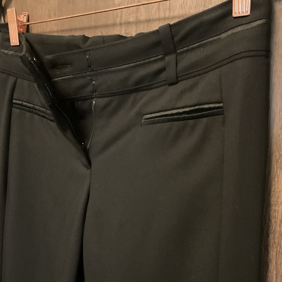 Cambio Elegant Black Wool Trouser  Pants with Satin trim. - Picture 3 of 11
